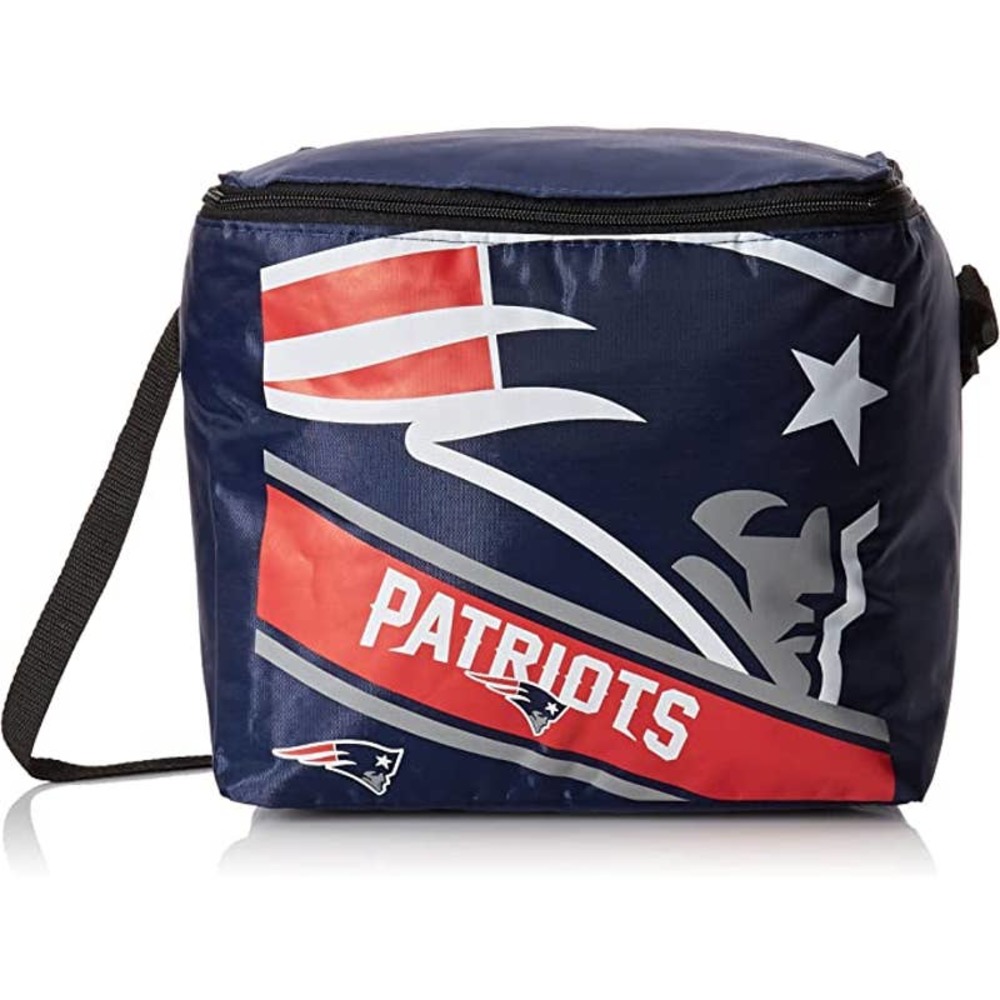 FOCO New England Patriots NFL Big Logo Stripe 12 Pack Cooler Bag